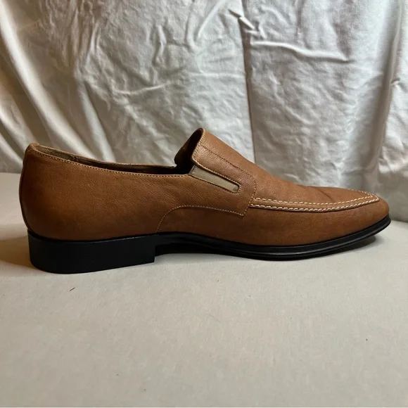 Bruno Magli Raging Collection Made in Italy Tan Leather Loafers Sz 13 Summer - Picture 7 of 16